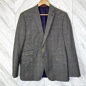 Ted Baker No Ordinary Joe Sport Coat Blazer Wool Size 44R Joe X SPJ Glen Plaid